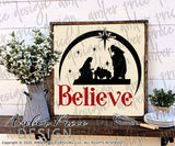 Believe SVG, Christmas Nativity Scene SVG, Christmas svg, Christian Christmas SVGs, Cute Christmas ornament SVG, Jesus is the reason SVGs, winter shirt craft, DIY silhouette projects vector files for home decor. SVG Silhouette SVG SVG Files for Cricut Project Ideas Simply Crafty SVG Bundles Vector | Amber Price Design