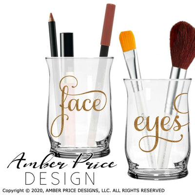 Face Eyes Makeup Brush Holder svg png dxf