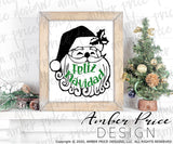 Feliz Navidad SVG, Spanish Christmas SVG, unique Santa SVG, cut files for cricut Winter shirt designs, DIY Festive Holiday Home Decor SVG files. DXF & PNG included. Cute & Unique sublimation file. Silhouette downloadable File for Cricut Project Ideas Simply Crafty SVG Bundles Design Bundles, Vector | Amber Price Design