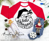 Feliz Navidad SVG, Spanish Christmas SVG, unique Santa SVG, cut files for cricut Winter shirt designs, DIY Festive Holiday Home Decor SVG files. DXF & PNG included. Cute & Unique sublimation file. Silhouette downloadable File for Cricut Project Ideas Simply Crafty SVG Bundles Design Bundles, Vector | Amber Price Design