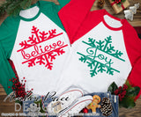 Snowflake SVGs, Christmas ornament SVGs, believe, joy, peace snowy cut file for cricut, silhouette Winter SVG, winter Home Decor SVG. DXF and PNG version also included. Cute and Unique sublimation file. Silhouette Files for Cricut Project Ideas Simply Crafty SVG Bundles Design Bundles, Vectors | Amber Price Design