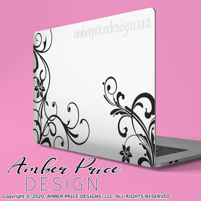 Floral laptop decal SVG PNG DXF