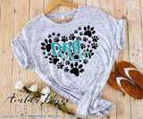 Dog mom paw print heart SVG PNG DXF