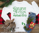 Believe in Miracles SVG Christmas Maternity SVG for winter! Cute DIY Christmas Pregnancy reveal SVG files for all your Maternity shirt projects! Announce your pregnancy with our creative infertility warrior design! Our Pregnancy Announcement SVG is PERFECT for your pregnancy crafts! PNG DXF | Amber Price Design bundle