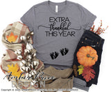 Extra thankful this year Pregnancy / Maternity SVG! 👀 👀 Cute DIY Pregnancy reveal SVG files for all your Maternity shirt projects! Announcing your pregnancy has never been easier or FUNNER with our creative designs! Our Pregnancy Announcement SVGs are PERFECT for your pregnancy crafts! PNG DXF from Amber Price Deign