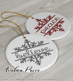 Snowflake SVGs, Christmas ornament SVGs, believe, joy, peace snowy cut file for cricut, silhouette Winter SVG, winter Home Decor SVG. DXF and PNG version also included. Cute and Unique sublimation file. Silhouette Files for Cricut Project Ideas Simply Crafty SVG Bundles Design Bundles, Vectors | Amber Price Design