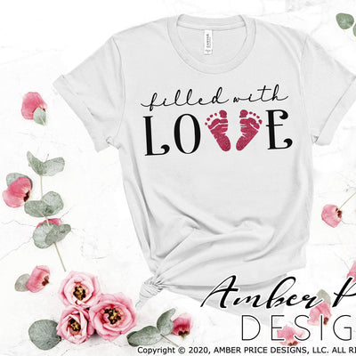 Filled with love SVG PNG DXF Valentine's day maternity pregnancy design