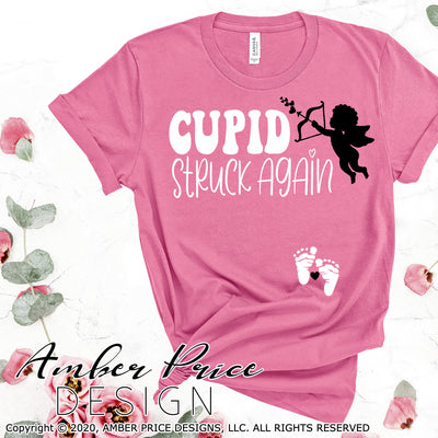 Valentine's day pregnancy svg Cupid Struck again SVG valentines baby on the way DIY maternity reveal shirt clipart design png dxf clipart