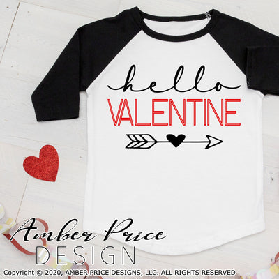 Hello Valentine svg kids boys girls Valentine's day SVG baby Valentines day shirt design cut file png dxf svg Cricut silhouette download