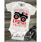 Known to crush hearts SVG, heart crusher svg, boy's valentine's day SVG, Kid's Valentine's Day svg, monster truck svgs, free svg, school valentine's day shirt Cricut svg silhouette projects vector files for home decor. Silhouette SVG Files for Cricut Project Ideas Simply Crafty SVG Bundles Vector | Amber Price Design