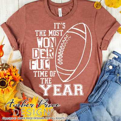It's the most wonderful time of the year SVG Football Season SVG, Football Mom SVG Family Game Day svg, Fall SVG DIY Football game day shirt craft DIY Cricut and silhouette projects vector files, for home decor. SVG Silhouette SVG SVG Files for Cricut Project Ideas Simply Crafty SVG Bundles Vector | Amber Price Design
