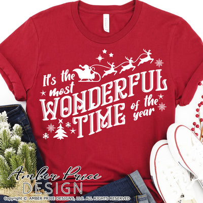 It's the most wonderful time of the year SVG Christmas SVG, Winter svg, Santa's sleigh and reindeer svg, christmas ornament SVG, winter shirt craft, DIY Cricut & silhouette projects vector files, for home decor. SVG Silhouette SVG SVG Files for Cricut Project Ideas Simply Crafty SVG Bundles Vector | Amber Price Design