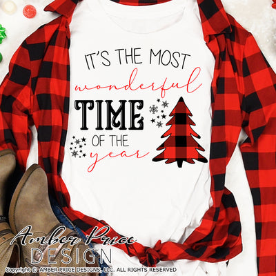 It's the most wonderful time of the year SVG Christmas SVG, Winter svg, buffalo check Christmas trees christmas ornament SVGs winter shirt craft, DIY Cricut and silhouette projects vector files, for home decor. SVG Silhouette SVG SVG Files for Cricut Project Ideas Simply Crafty SVG Bundles Vector | Amber Price Design