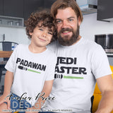 Jedi Master SVG, Make your own funny Star wars shirts for father and son with my unique Padawan SVG, unique light saber Star Wars SVG cut file vectors for cricut or silhouette cameo project files. DXF & PNG sublimation file included Cricut SVG Files for Cricut Project Ideas SVG Bundles Design Bundles | Amber Price Design