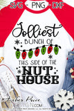 Jolliest bunch of cousins this side of the nut house SVG, funny Cousin Christmas shirts SVGs, winter shirt cut file for cricut, silhouette, festive Christmas designs DXF PNG versions also. Unique sublimation. Silhouette Files for Cricut Project Ideas Simply Crafty SVG Bundles Design Bundles Vector | Amber Price Design