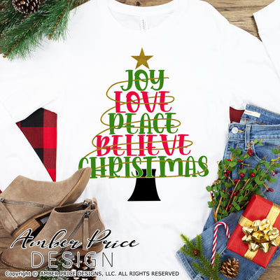 Love Joy Peace SVG Christmas Tree SVG, Christian Christmas SVG Christmas lights svg, Scripture Christmas ornament SVG, Jesus is the reason SVGs, winter shirt DIY silhouette projects vector files for home decor. SVG Silhouette SVG SVG Files for Cricut Project Ideas Simply Crafty SVG Bundles Vector | Amber Price Design
