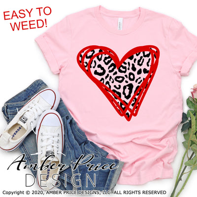 Leopard Heart SVG Valentine's Day SVG PNG DXF