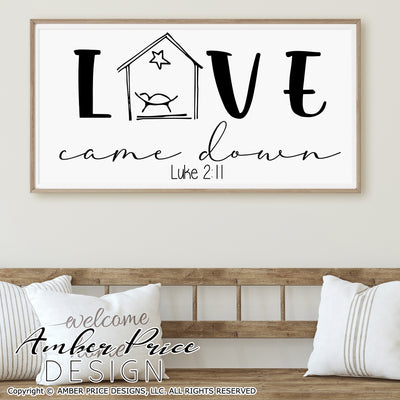 Love Came Down Luke 2:11 SVG, Christian Christmas Nativity Scene SVG, Christmas svg, Scripture Christmas ornament SVG, Jesus is the reason SVGs, winter shirt DIY silhouette projects vector files for home decor. SVG Silhouette SVG SVG Files for Cricut Project Ideas Simply Crafty SVG Bundles Vector | Amber Price Design