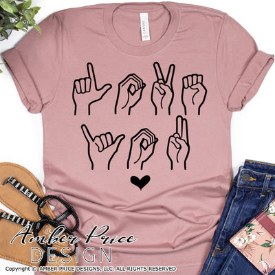 Love You Sign Language SVG american sign language svg, I love you svg, ASL svgs Valentine's day SVG, hearing impaired svg, Valentines day shirt design, cut file vector png dxf svg Cricut silhouette craft file DIY