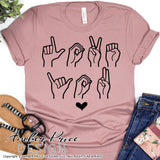Love You Sign Language SVG american sign language svg, I love you svg, ASL svgs Valentine's day SVG, hearing impaired svg, Valentines day shirt design, cut file vector png dxf svg Cricut silhouette craft file DIY