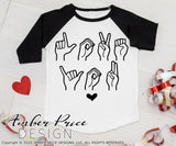 Love You Sign Language SVG american sign language svg, I love you svg, ASL svgs Valentine's day SVG, hearing impaired svg, Valentines day shirt design, cut file vector png dxf svg Cricut silhouette craft file DIY