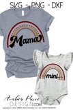 Mama SVG Mini SVG Mama and Mini SVG Retro Boho Rainbow SVG Matching Mom and daughter SVG PNG DXF cut file for cricut silhouette glitter sublimation screen print baby shower svg diy gift craft amber price design cute