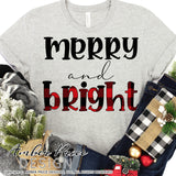 Merry and bright SVG, buffalo check Christmas SVG shirt DIY cut file for cricut, silhouette Winter SVG, festive buffalo plaid svg winter SVG DXF and PNG version also included. Cute and Unique sublimation file. Silhouette Files for Cricut Project Ideas Simply Crafty SVG Bundles Design Bundles Vector | Amber Price Design