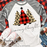 Merry & Bright PNG Christmas sublimation design printable leopard print Christmas trees image clipart. Buffalo Check Buffalo plaid Cricut, silhouette, Winter / Christmas shirt design for women and kids. DIY Home Decor PNG . High Resolution Cute and Unique sublimation PNG file. Personal Use Only. From Amber Price Design