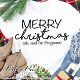 Merry Christmas I'm Pregnant SVG Christmas Maternity SVG for winter! Cute Christmas Pregnancy reveal SVG file for your Maternity shirt project! Announce you're expecting with our creative twin pregnancy shirt design for winter! My Pregnancy Announcement SVG is PERFECT for your pregnancy craft PNG DXF Amber Price Design