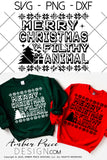 Merry Christmas ya filthy animal SVG, funny ugly Christmas sweater SVG cut files for cricut, silhouette festive winter holiday svg files SVG DXF and PNG version also included. Cute and Unique sublimation file. Silhouette Files for Cricut Project Ideas Simply Crafty SVG Bundles Design Bundles Vector | Amber Price Design