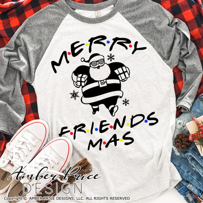 Merry Friendsmas SVG, funny Friend's Christmas SVG cut files for cricut, silhouette festive winter shirt svg, holiday svg files SVG DXF and PNG version also included. Cute and Unique sublimation file. Silhouette Files for Cricut Project Ideas Simply Crafty SVG Bundles Design Bundles Vector | Amber Price Design