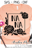 Nana floral frame svg png dxf