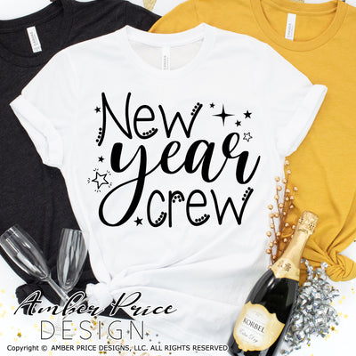 New Year Crew SVG, Fun New Years Eve shirt svg, New Years Eve SVG PNG DXF. NYE shirt SVG New years eve party Shirt cricut NYE svg silhouette Winter new year tshirt design. Unique sublimation print file. Silhouette Files for Cricut Project Ideas Simply Crafty SVG Bundles Design Bundles Vectors | Amber Price Design