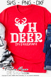 Oh Deer I'm Pregnant SVG Christmas Maternity SVG for winter! Cute DIY Christmas Pregnancy reveal SVG files for all your Maternity shirt projects! Announce your pregnancy with our creative infertility warrior design! Our Pregnancy Announcement SVG is PERFECT for your pregnancy crafts! PNG DXF | Amber Price Design bundle