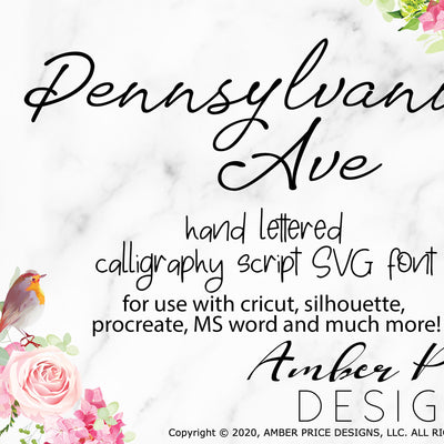 Handwritten cursive font, long Hand lettered script font svg, script font svg font, cricut font, silhouette font, hand lettered script font, download font, instant download, procreate font, digital download, font design, fonts for cricut, fonts for silhouette, dxf font, otf fonts for procreate | Amber Price Design