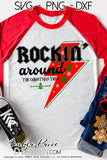 Rockin around the Christmas Tree SVG, Rock n Roll Retro Christmas SVG, Winter svg, vintage SVG cute DIY christmas ornament SVG winter shirt craft, DIY Cricut and silhouette projects vector files, for home decor. SVG Silhouette SVG SVG Files for Cricut Project Ideas Simply Crafty SVG Bundles Vector | Amber Price Design