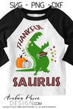 Thankfulsaurus SVG funny Thanksgiving dinosaur SVG for girls. DIY Thanksgiving shirt Kids dino clipart svg design cut file | silhouette. Cute fall DXF also included. Unique sublimation PNG file. Cricut SVG Silhouette Files for Cricut Project Ideas Simply Crafty SVG Bundles Design Bundles, Vectors | amberpricedesign.com