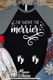 The more the merrier SVG Christmas Maternity SVG for winter! Cute Christmas Pregnancy reveal SVG file for your Maternity shirt project! Announce you're expecting with our creative twin pregnancy shirt design for winter! My Pregnancy Announcement SVG is PERFECT for your pregnancy craft PNG DXF | Amber Price Design