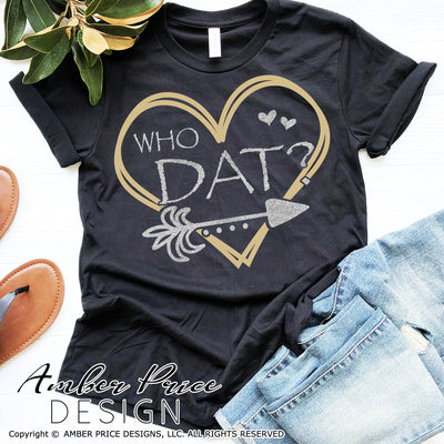 Who Dat SVG, New Orleans Saints SVG, NOLA SVG, Geaux Saints, Hand lettered SVG, Saints Heart SVG, Women's Saints Football SVG, diy shirt svg for women DIY Football shirt SVG, Cricut SVG Silhouette SVG Files for Cricut Projects Cricut Project Ideas Simply Crafty SVG Bundles Design Bundles Vectors | Amber Price Design