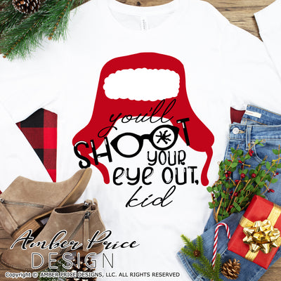 You'll shoot your eye out kid SVG, Funny Christmas SVG, Cute Christmas story svg, ralphie SVG, Christmas shirt svg files, Cute Christmas ornament SVG for DIY winter shirt craft, DIY silhouette projects vector files for home decor. SVG Silhouette SVG Files for Cricut Project Ideas Simply Crafty SVG Bundles Vector | Amber Price Design