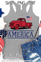 4th of July farm truck SVG USA America Red Farm Truck SVG PNG DXF, USA SVG, 4th of July SVGs, amber price design