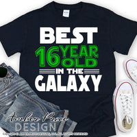 Best 16 year old in the galaxy SVG, Make your own Star wars birthday shirt for your 16th birthday with my unique Star Wars Birthday SVG cut file vector for cricut and silhouette cameo files. DXF and PNG sublimation file included. Cricut SVG Files for Cricut Project Ideas SVG Bundles Design Bundles | Amber Price Design