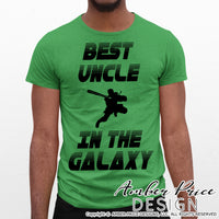 Best uncle in the galaxy SVG, Make your own Star wars uncle shirt for your father's day gift for him with my unique jedi Star Wars SVG cut file vector for cricut and silhouette cameo files. DXF and PNG sublimation file included. Cricut SVG Files for Cricut Project Ideas SVG Bundles Design Bundles | Amber Price Design