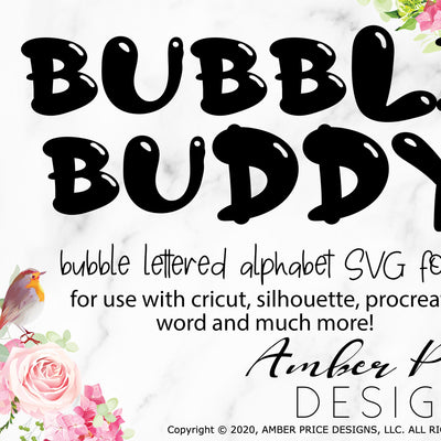 Bubble font, balloons font svg, svg font, cricut font, silhouette font, silly font, cute font, bubbly font, kid's fonts, children's fonts, download font, instant download, procreate font, ​digital download, font design, fonts for cricut, fonts for silhouette, dxf font, otf font, word, fonts for procreate | Amber Price Design