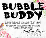 Bubble font, balloons font svg, svg font, cricut font, silhouette font, silly font, cute font, bubbly font, kid's fonts, children's fonts, download font, instant download, procreate font, ​digital download, font design, fonts for cricut, fonts for silhouette, dxf font, otf font, word, fonts for procreate | Amber Price Design