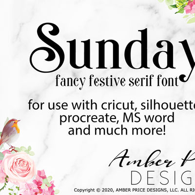 Fancy font, Serif font, curly font, curlz font, cute Font svg, Sunday Font, handwritten svg font, cricut font, silhouette font, hand lettered font, download font, instant download, procreate font, ​digital download, font design, fonts for cricut, font for silhouette, dxf font otf font for procreate | Amber Price Design