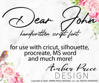 Handwritten font, Handwriting font svg, cursive script font svg font, cricut font, silhouette font, hand lettered script font, download font, instant download, procreate font, ​digital download, font design, fonts for cricut, fonts for silhouette, dxf font, otf font, word, fonts for procreate | Amber Price Design