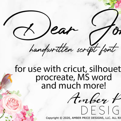 Handwritten font, Handwriting font svg, cursive script font svg font, cricut font, silhouette font, hand lettered script font, download font, instant download, procreate font, ​digital download, font design, fonts for cricut, fonts for silhouette, dxf font, otf font, word, fonts for procreate | Amber Price Design