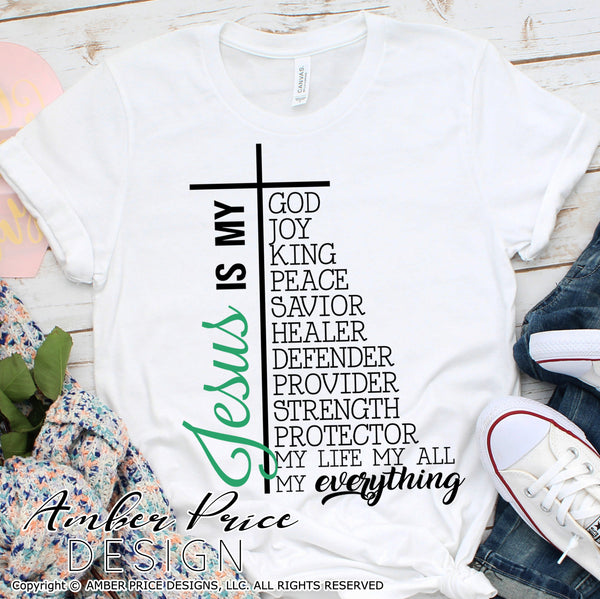 Jesus is my svg, Jesus is my everything SVG, Jesus SVG, PNG DXF Christian SVG, cricut crafts, cut file, vector, silhouette, amber price design