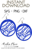 Kansas City Baseball Earrings SVG PNG DXF cut file for cricut, Royals earring cut file for cricut, silhouette, glow forge, vinyl cutting machines like Cricut, and Silhouette. Includes 1 zipped folder containing each SVG, DXF file, and PNG file. This is a High Res file, at full 300 dpi resolution | Amber Price Design